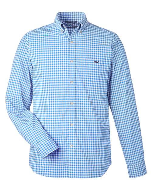 vineyard vines Men's On-The-Go Nylon Gingham Shirt