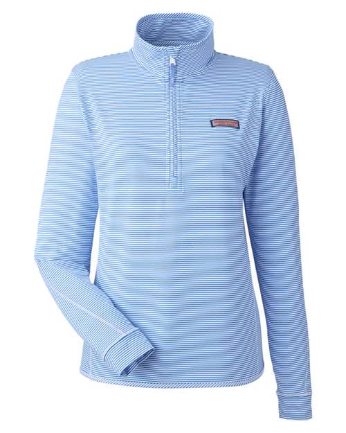 vineyard vines Women's Microstripe Sankaty Half-Zip Pullover