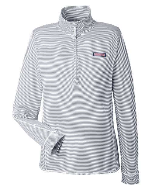 vineyard vines Women's Microstripe Sankaty Half-Zip Pullover