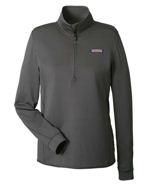 vineyard vines Women's Microstripe Sankaty Half-Zip Pullover