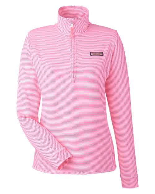 vineyard vines Women's Microstripe Sankaty Half-Zip Pullover